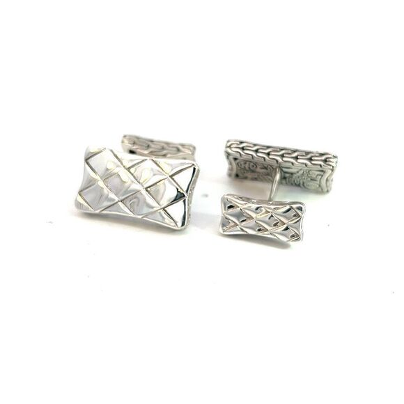 John Hardy Estate Weave Cufflinks Sterling Silver JH79 - Picture 6 of 7